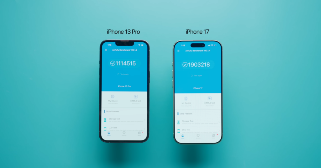 iPhone 13 Pro vs iPhone 17 antutu score